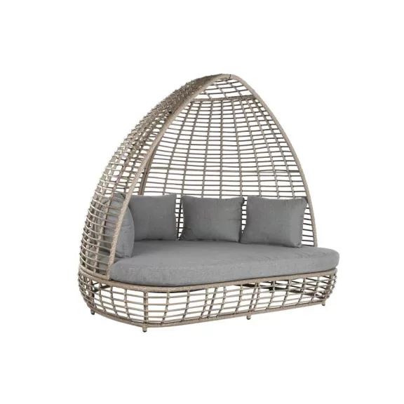 Kerti heverő rattan 198x168x168 cm szürke, fekete