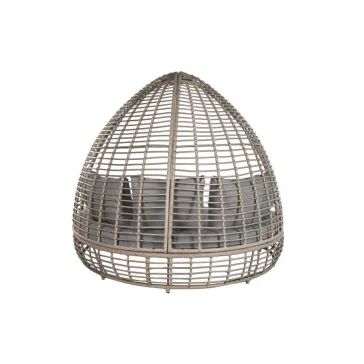 Kerti heverő rattan 198x168x168 cm szürke, fekete