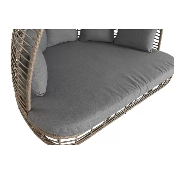 Kerti heverő rattan 198x168x168 cm szürke, fekete