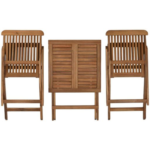 Kerti garnitúra szett akácfa 60x60x74 cm barna s/3