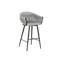 Taburete poliester metal 58x53x101 gris