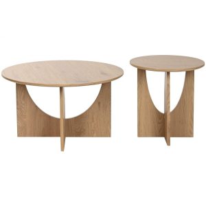 Dohányzó asztal mdf 45x45x50 cm natúr s/2