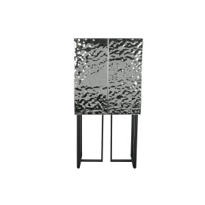 Szekrény fém 80x41x160 cm ezüst