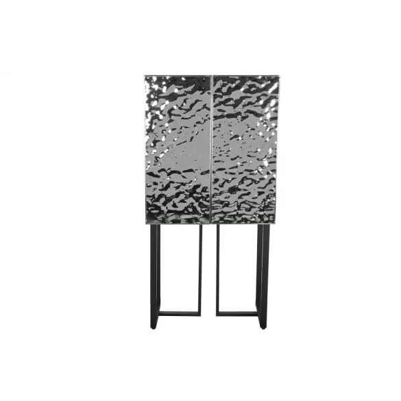 Szekrény fém 80x41x160 cm ezüst