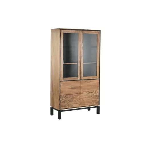 Vitrin teakfa 100x40x185 cm natúr