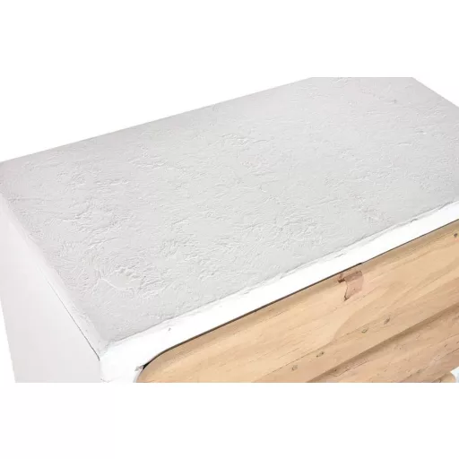 Komód fiókos újrahasznosított fa 80x40x105 cm fehér