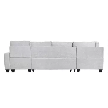 Sarokkanapé poliészter 307x242x86 cm szürke