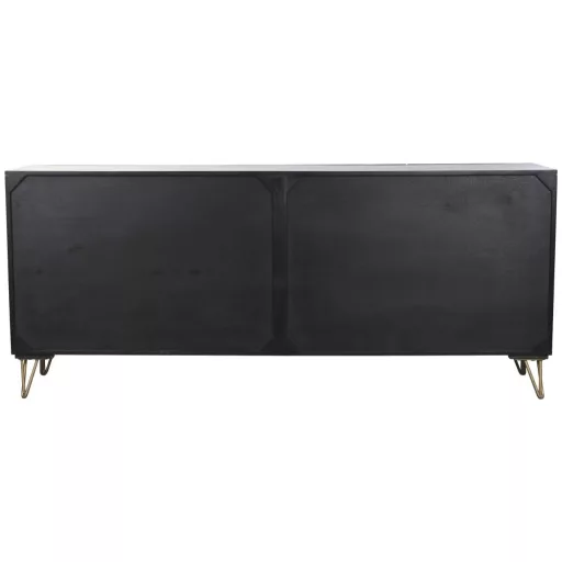 Tálalószekrény mangófa 177x45x75 cm fekete, barna