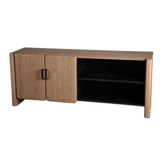 Tv-s szekrény lucfenyő 140x38x56 cm natúr
