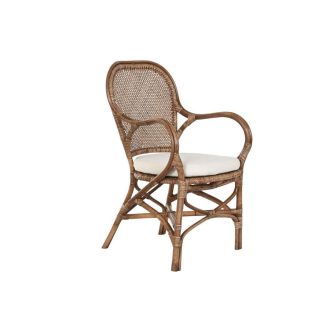 Karosszék rattan 52x62x90 cm barna