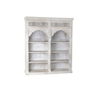 Estanteria mango mdf 180x40x200 tallado blanco