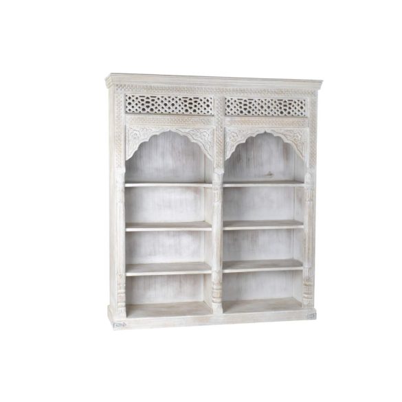 Estanteria mango mdf 180x40x200 tallado blanco