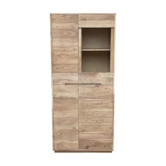 Vitrin akácfa 80x40x180 cm natúr