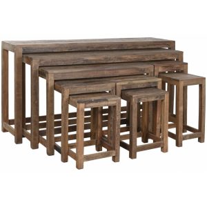 Konzol asztal újrahasznosított fa 160x40x82 cm natúr s/9