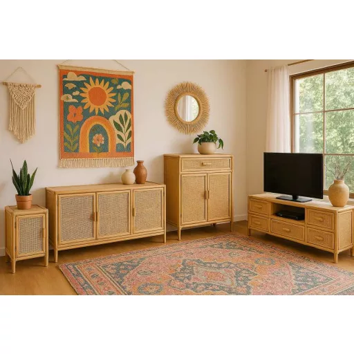 Tv-s szekrény lucfenyő 120x30x45 cm világosbarna