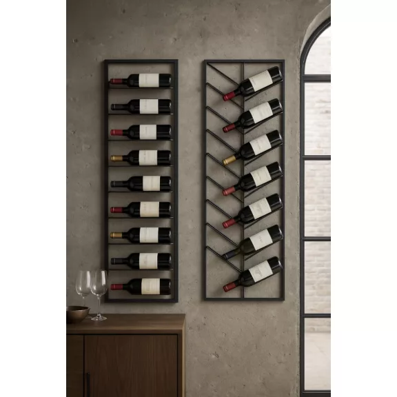 Bortartó falra fém 70x6x160 cm fekete