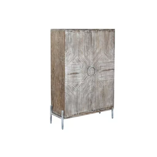 Szekrény mangófa 85x38x134 cm fehér