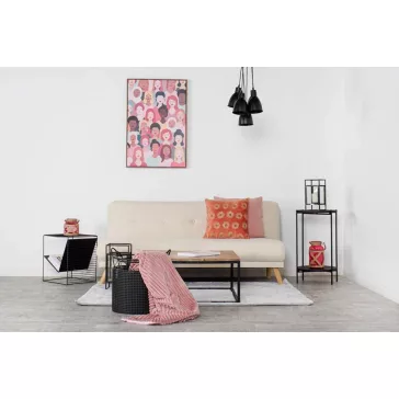 Kanapé poliészter 172x80x76 cm krém