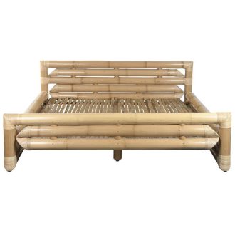 Ágy bambusz 202,5x220x74 cm natúr