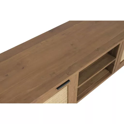 Tv-s szekrény újrahasznosított teakfa 140x45x50 cm barna