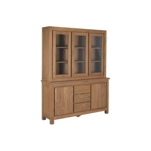 Vitrin újrahasznosított teakfa 160x45x210 cm barna