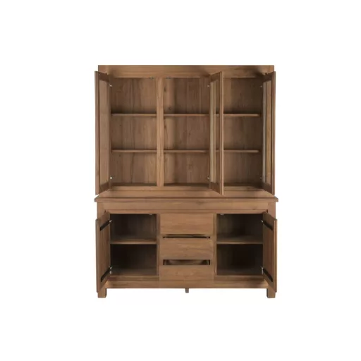 Vitrin újrahasznosított teakfa 160x45x210 cm barna