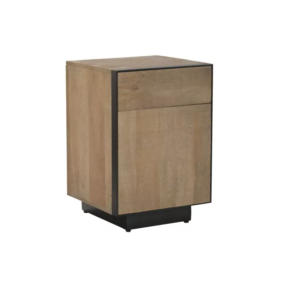 Éjjeliszekrény mangófából és fémből – 45×44×65 cm