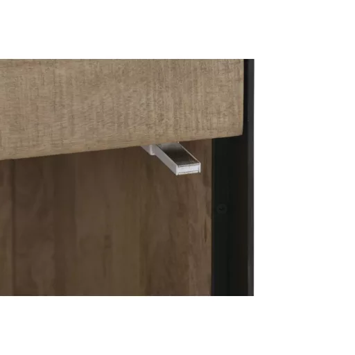 Éjjeliszekrény mangófából és fémből – 45×44×65 cm