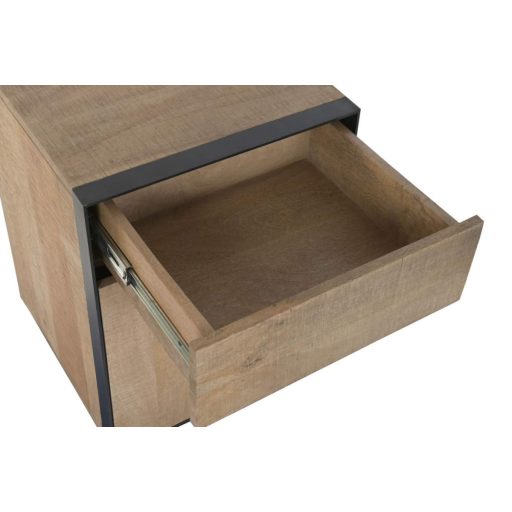 Éjjeliszekrény mangófából és fémből – 45×44×65 cm