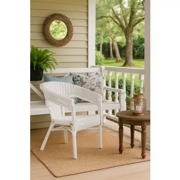Silla ratan 60x60x78 blanco