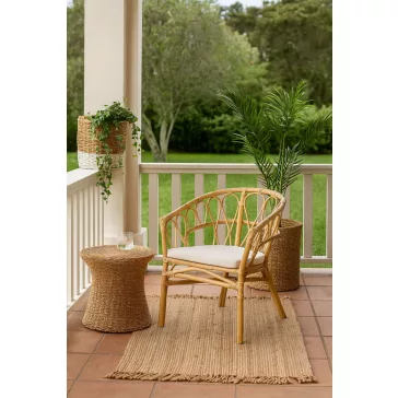 Silla ratan poliester 56x56x77 natural