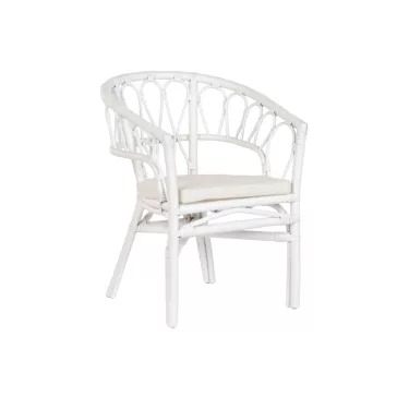 Silla ratan poliester 56x62x78 blanco