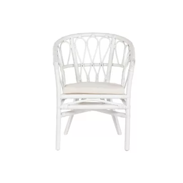 Silla ratan poliester 56x62x78 blanco