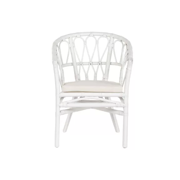 Silla ratan poliester 56x62x78 blanco