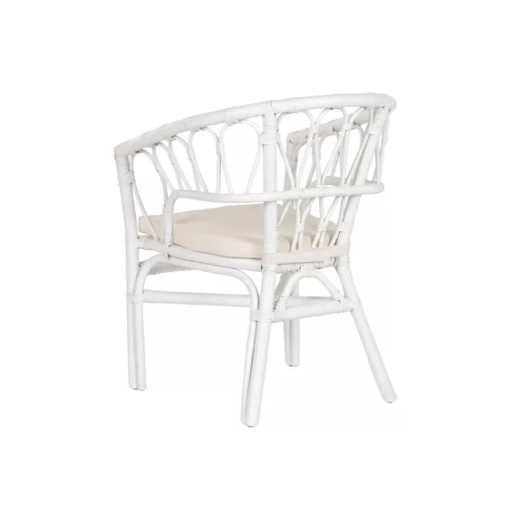 Silla ratan poliester 56x62x78 blanco
