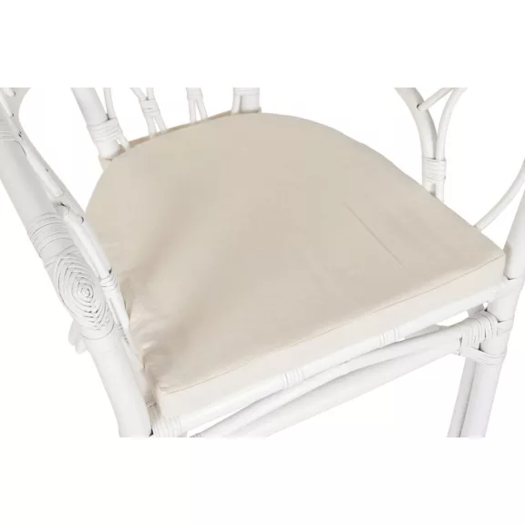 Silla ratan poliester 56x62x78 blanco