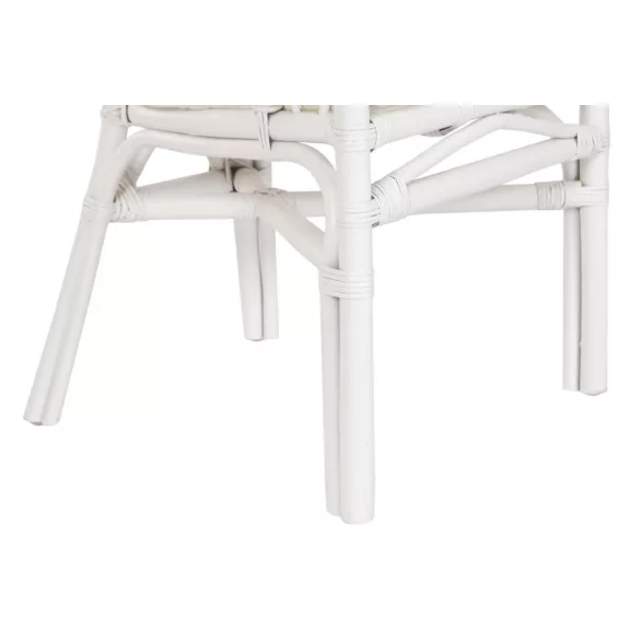 Silla ratan poliester 56x62x78 blanco