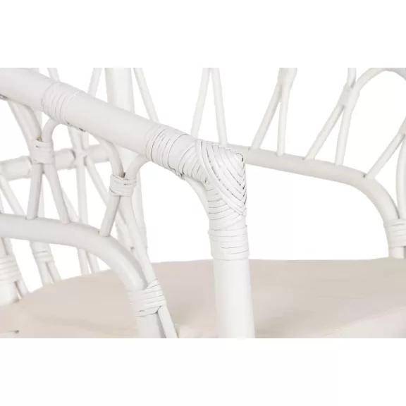 Silla ratan poliester 56x62x78 blanco
