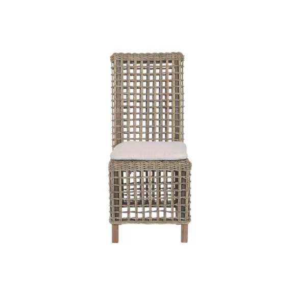 Silla madera de mahogany ratan 47x61x106 marron