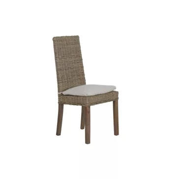 Silla madera de mahogany ratan 45x57x98 marron
