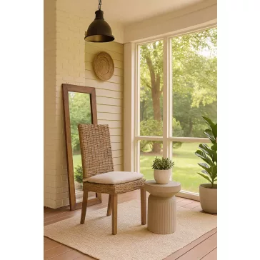 Silla madera de mahogany ratan 45x57x98 marron