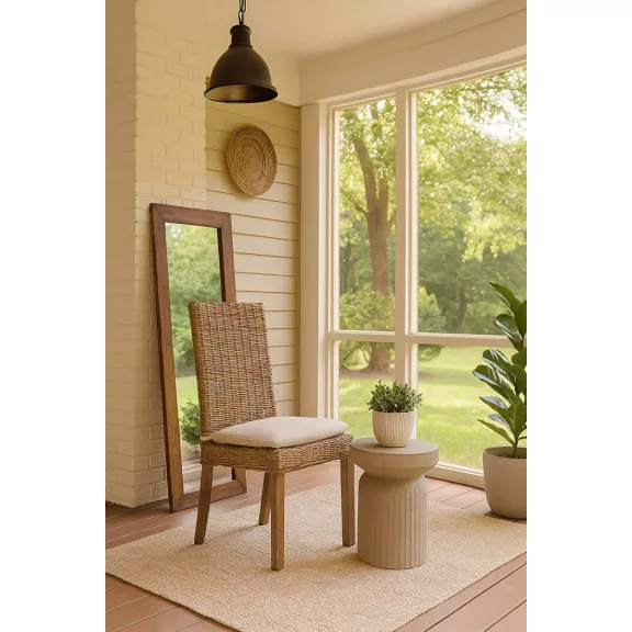 Silla madera de mahogany ratan 45x57x98 marron