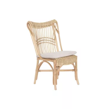 Silla ratan poliester 54x67x97 cojin beige