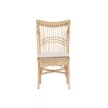 Silla ratan poliester 54x67x97 cojin beige