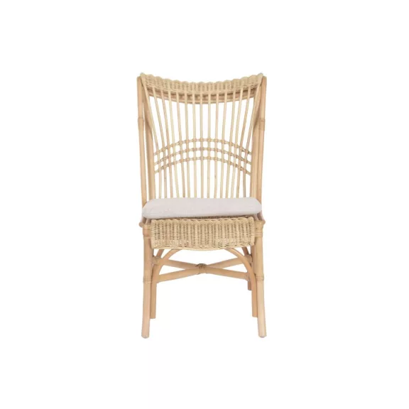 Silla ratan poliester 54x67x97 cojin beige