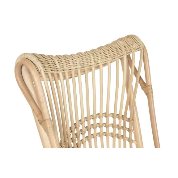 Silla ratan poliester 54x67x97 cojin beige