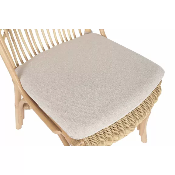 Silla ratan poliester 54x67x97 cojin beige