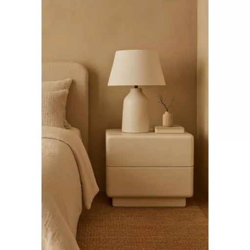 Modern fehér éjjeliszekrény – 48×38×46 cm