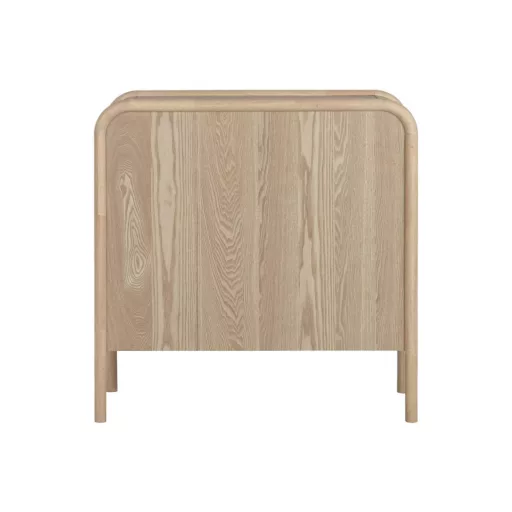 Natúr fenyőfa–rattan komód – 79×39×80 cm