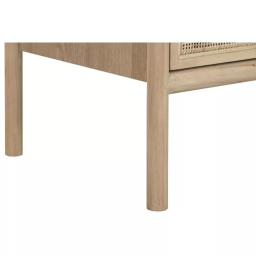 Natúr fenyőfa–rattan komód – 79×39×80 cm